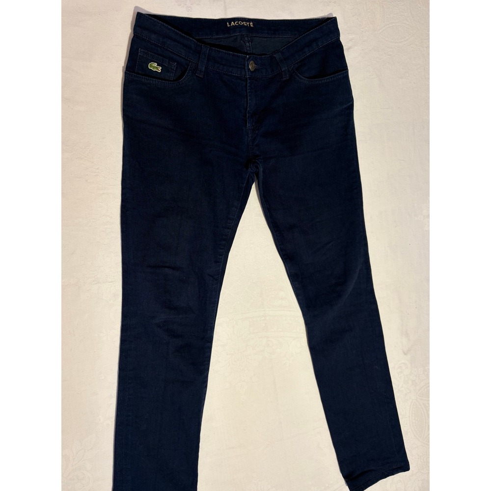 Lacoste Womens Slim Fit Indigo Blue Stretch Denim Jeans Size US 30 F 40 Logo